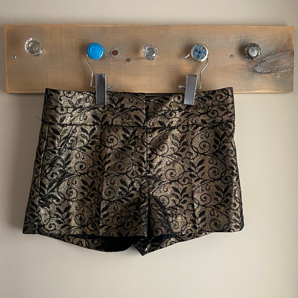 Black & Gold Glitter Shorts
